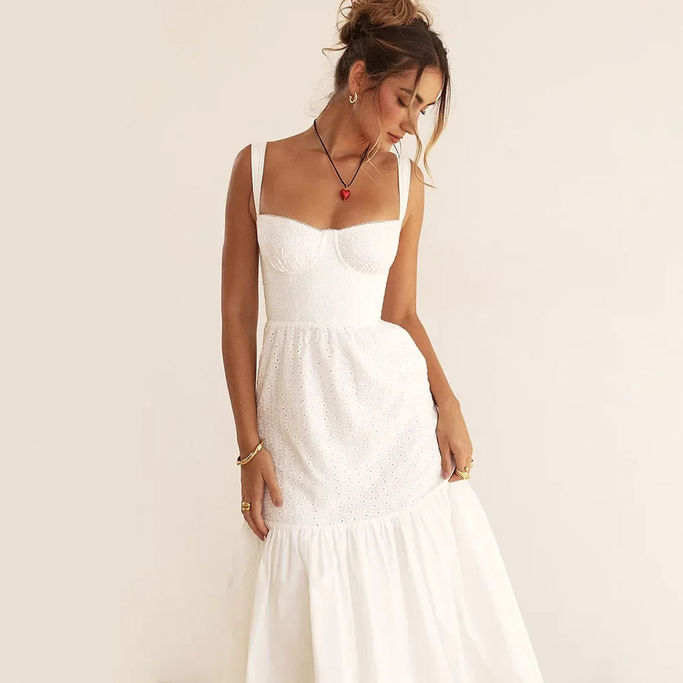 サムネイル： Mingmingxi High Quality Women's Summer Dress 2023 Linen-cotton Blend Jacquard D