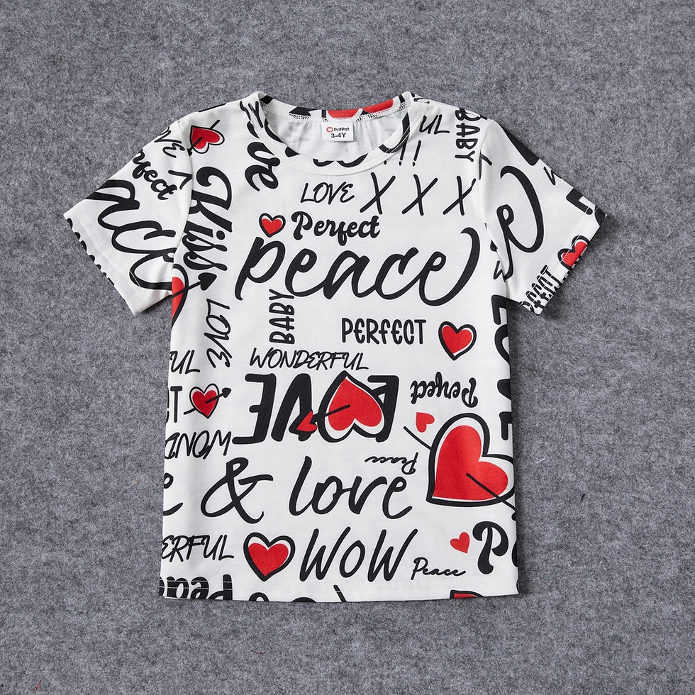 Miniatura: PatPat Family Matching Outfits Allover Heart & Letter Print Twist Knot Bodycon