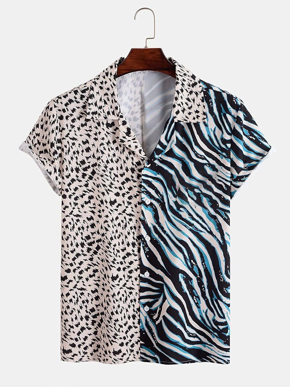 Miniatura: Men Summer Leopard Zebra Printing Shirt Hawaiian Vacation Clothing Male Fashion