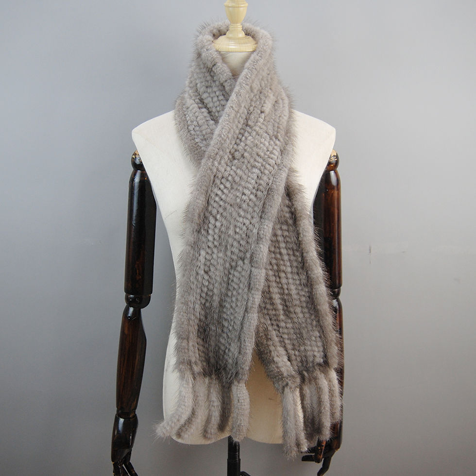Thumbnail: Women Winter Warm Real Mink Fur Scarf 100% Genuine Real Mink Fur Muffler Lady F