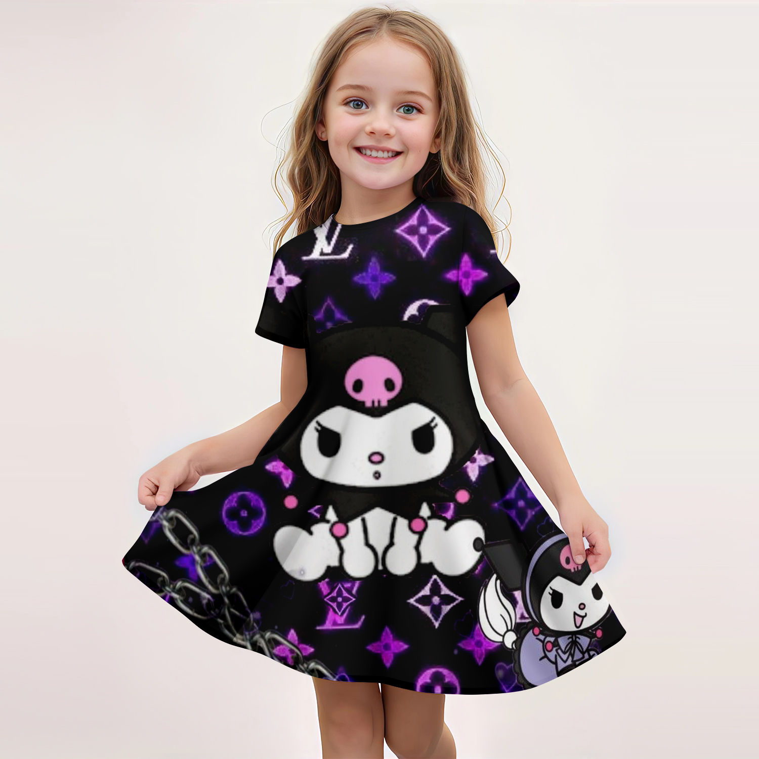 Popular Miniso Children's New Fashion Girl Dress Comfortable Home Cartoon Cute