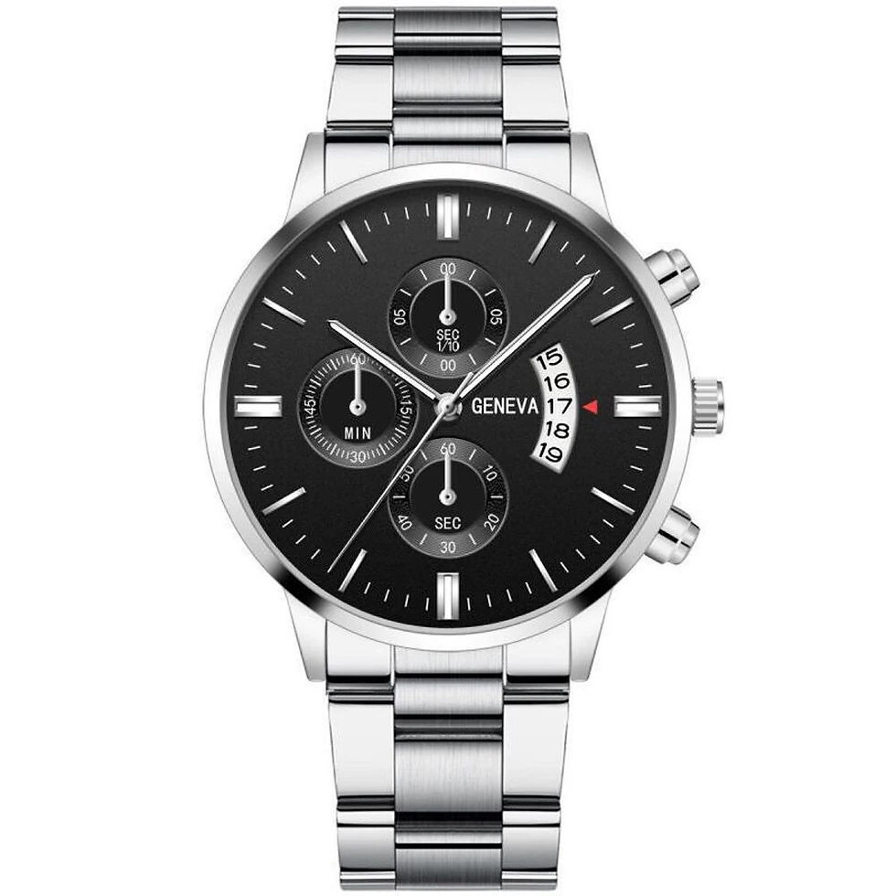 ภาพขนาดย่อ: New Geneva Leisure Business Men's Watch Fashion Three Eyes Military Quartz Watc