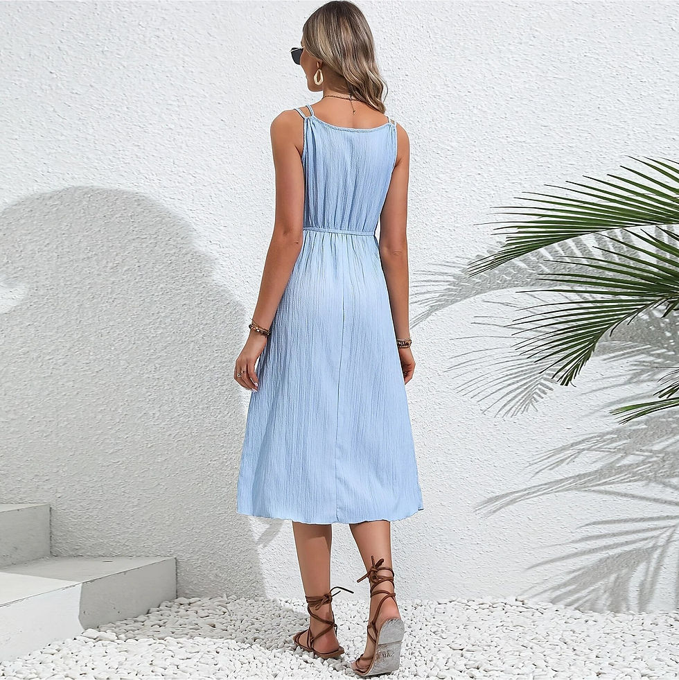 Thumbnail: Mugen Plus Size Dress Casual 2024 New Fashion Sleeveless Dress Solid Color Wome