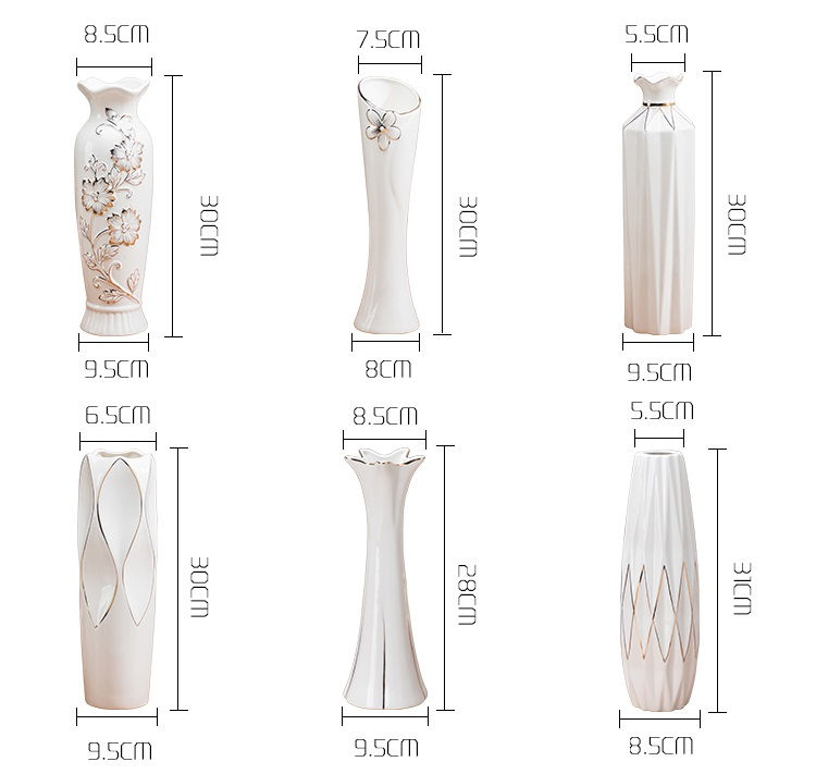 Miniaturbild: 30cm Porcelain Vase Handmade Handicrafts Fashion Ceramic Tabletop Flower Vase S
