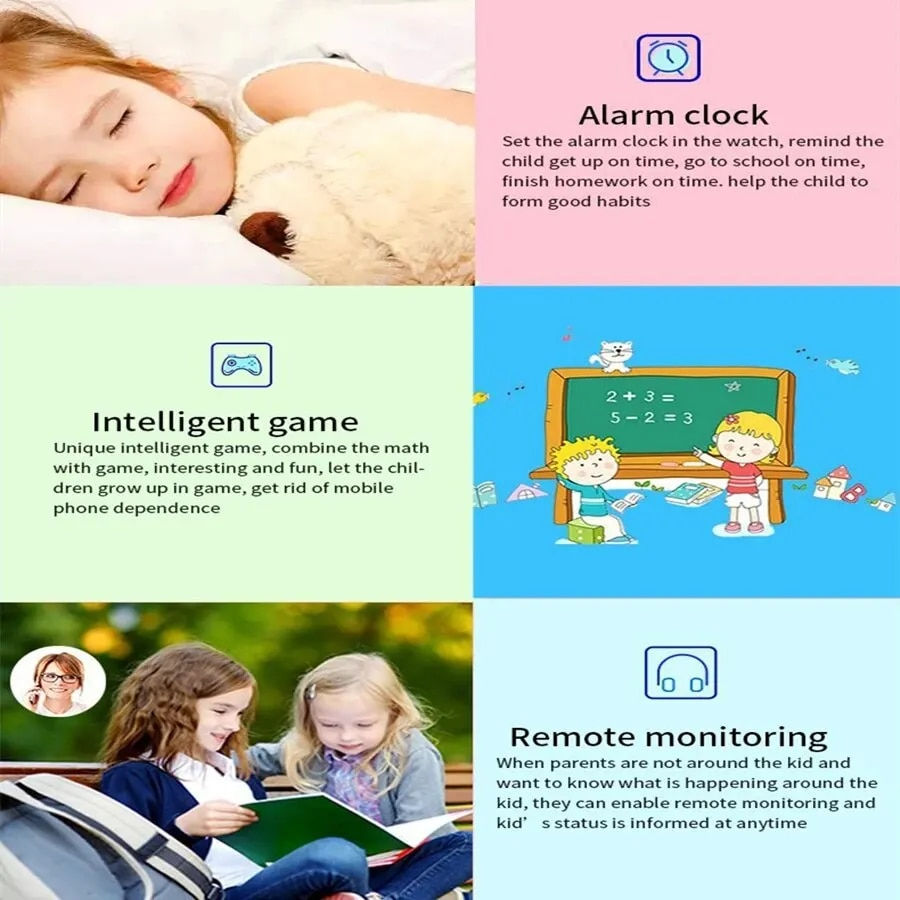 Thumbnail: Kids Smart Watch 2023 New Sim Card Smartwatch For Children Sos Call Phone Camer