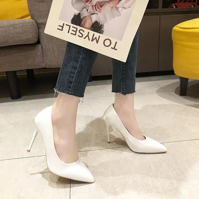 Thumbnail: Shoes Women Pumps Fashion High Heels Shoes Black White Shoes Women Wedding Shoe