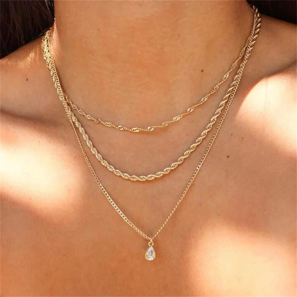 Thumbnail: New Punk Gold Color Thick Geometric Chain Jesus Mary Portrait Coin Pendant Neck