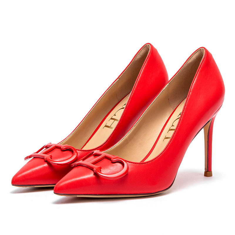 Thumbnail: CHCH Women's High Heels New Pointed Metal Buckle Party Carnival Women's Shoes 9