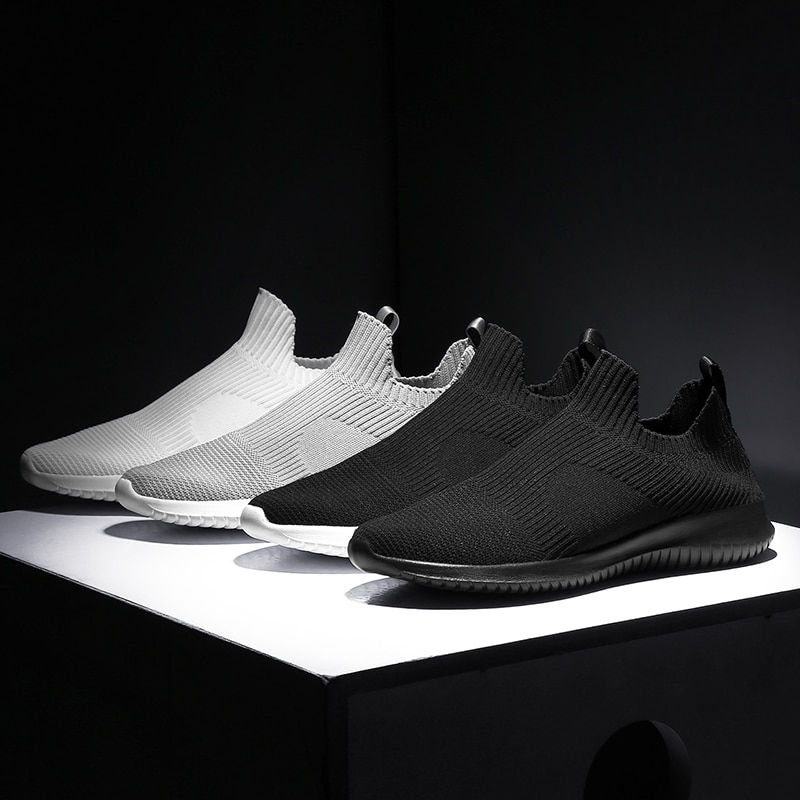 Thumbnail: Susugrace Super Light White Athletic Shoes for Men Fashion Hard-wearing Slip-on