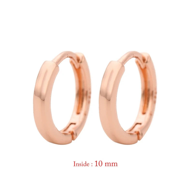 Thumbnail: 1Pair Single Minimal Gold Color Tiny Cartilage Hoop Earrings Stainless Steel Tr