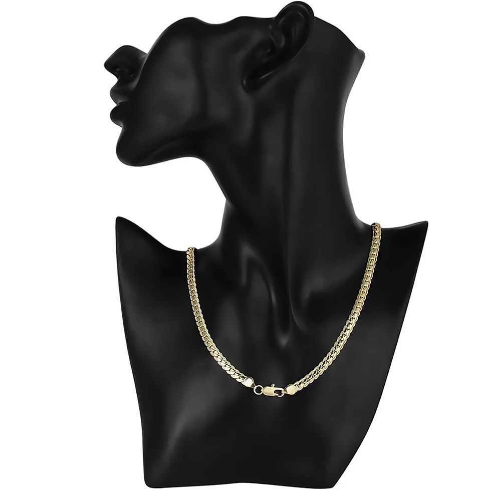 Thumbnail: 18-24Inch 45-60cm 18K Gold 5mm Full Sideways Chain Necklace For Women Man Fashi