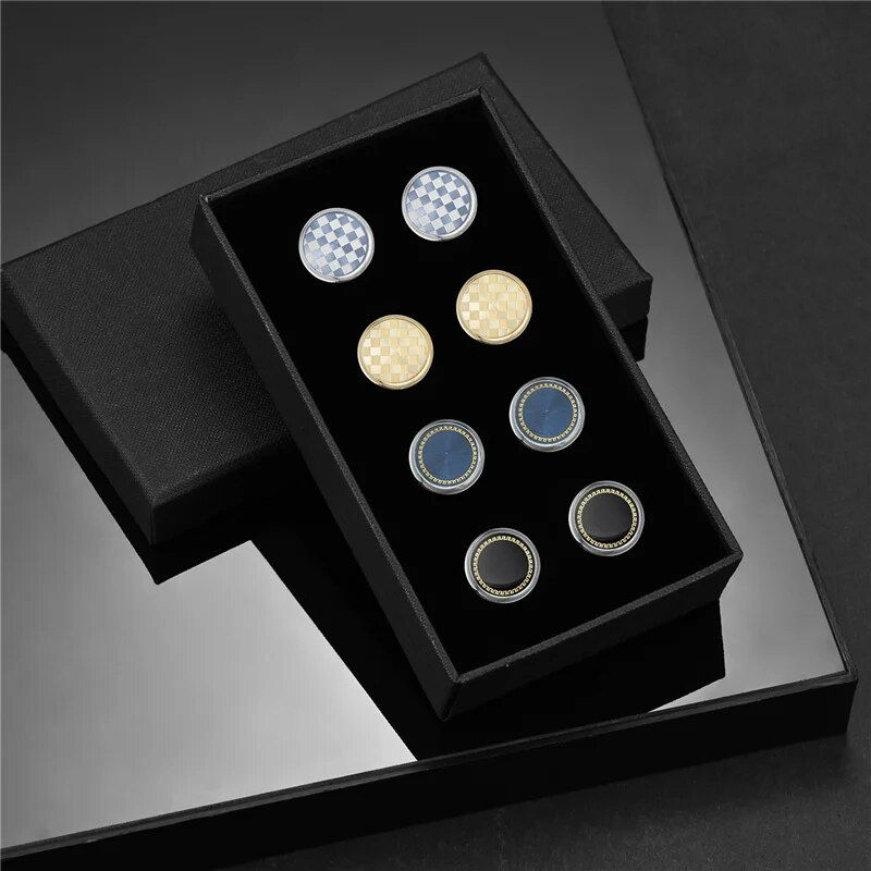 Thumbnail: 4 Pairs CuffLinks For Mens Wedding Souvenirs Guests Gift Man Shirt Cufflink Wit