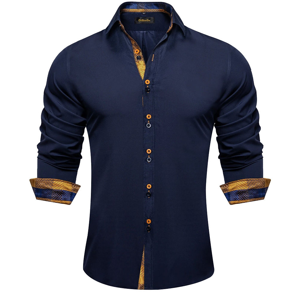 Miniature : Designer Men's Shirts with Contrasting Colors Collar and cuff 2023 New Casual S