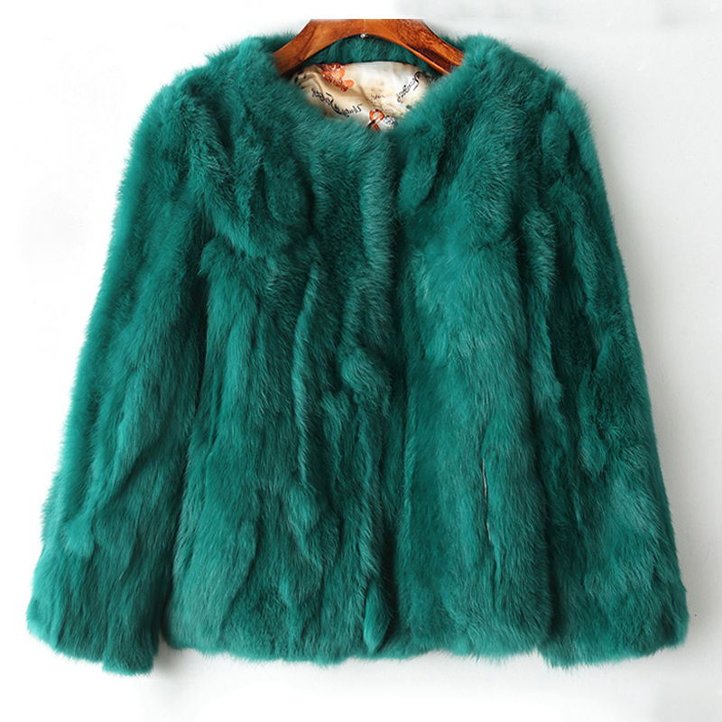 Thumbnail: 2024 Winter Women The Real Rabbit Fur Coat Natural Rex Rabbit Fur Coat The Fash