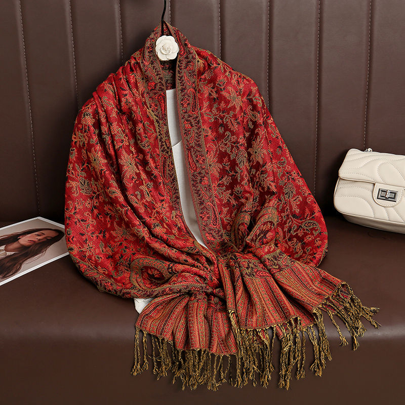 Thumbnail: Luxury Brand Autumn Cashmere Pashmina Shawl Lady Wrap Warm Winter Scarves Desig