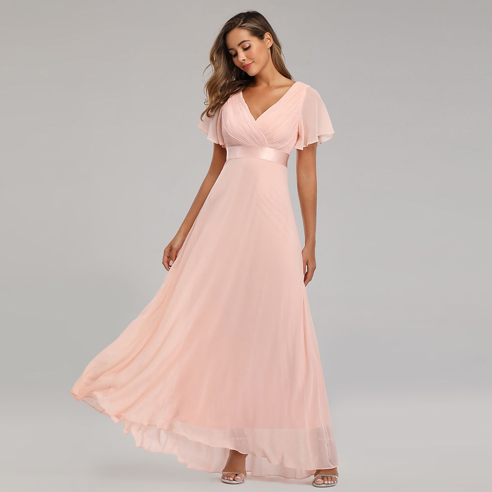 Miniatura: ICCLEK New Style Women V-Neck Chiffon Dress Wedding Evening Party Long Dress El