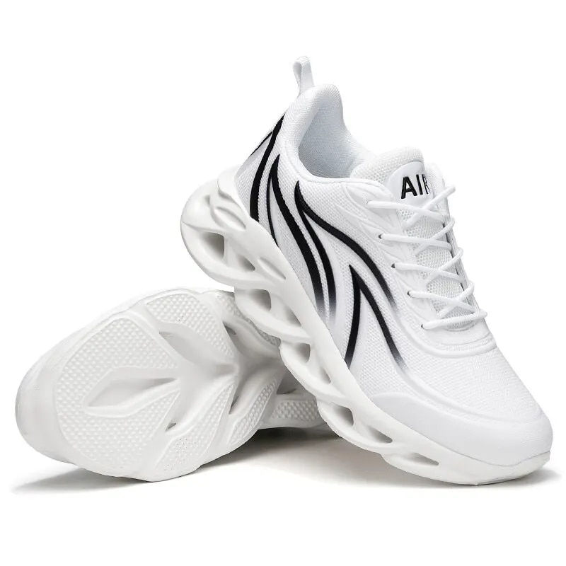 Thumbnail: Fashion Running Shoes Men Flame Printed Sneakers Knit Athletic Sports Blade Cus