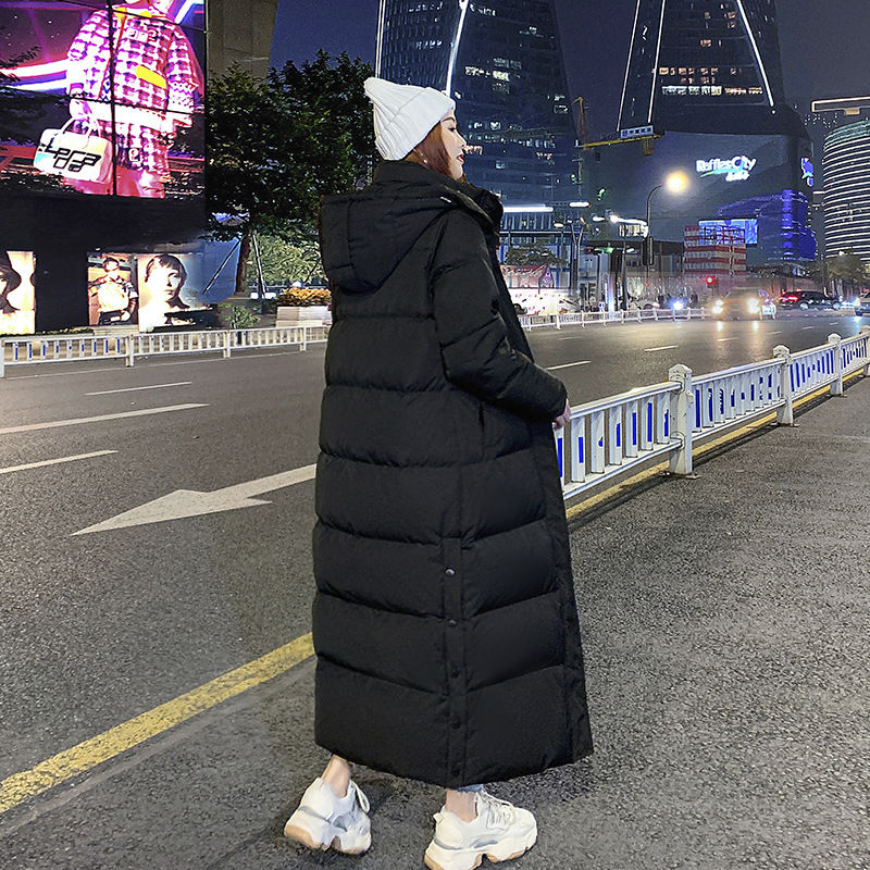 Thumbnail: X-long Lengthened Thicken Warm Duck Down Hoodie Overcoat Women Plus Size Snowwe