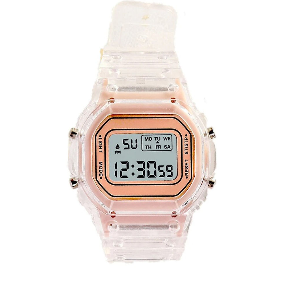 Thumbnail: Fashion Men Women Watches Gold Casual Transparent Digital Sport Watch Lover's G