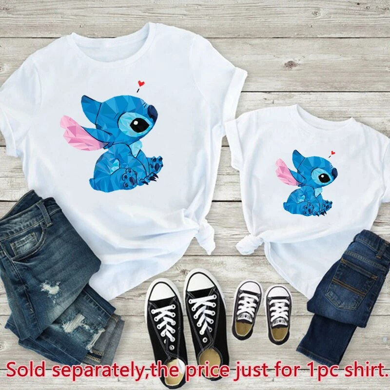 Miniatura: Family Look Disney Stitch T Shirt Mother and Kids Matching Outfits Fashion Stre