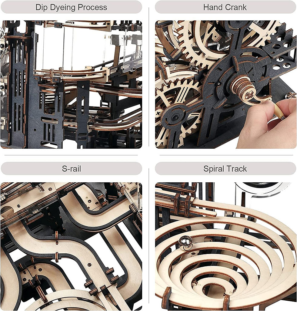Thumbnail: Robotime ROKR Marble Night City 3D Wooden Puzzle Games Assembly Waterwheel Mode