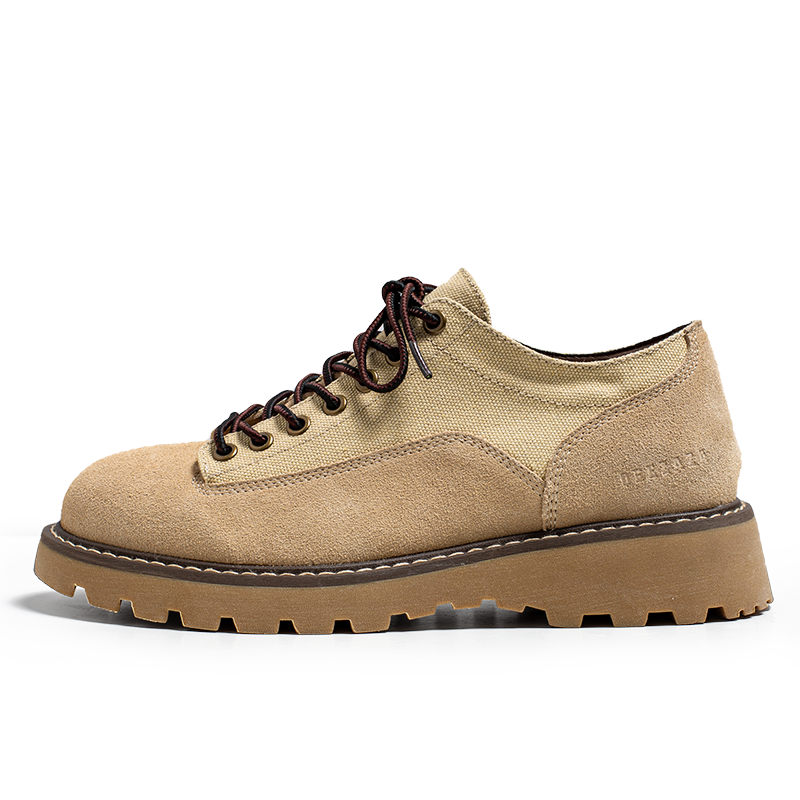Thumbnail: 2024 Italian Brand Fashionable New Men's Work Shoes Retro Yellow Thick Soled La