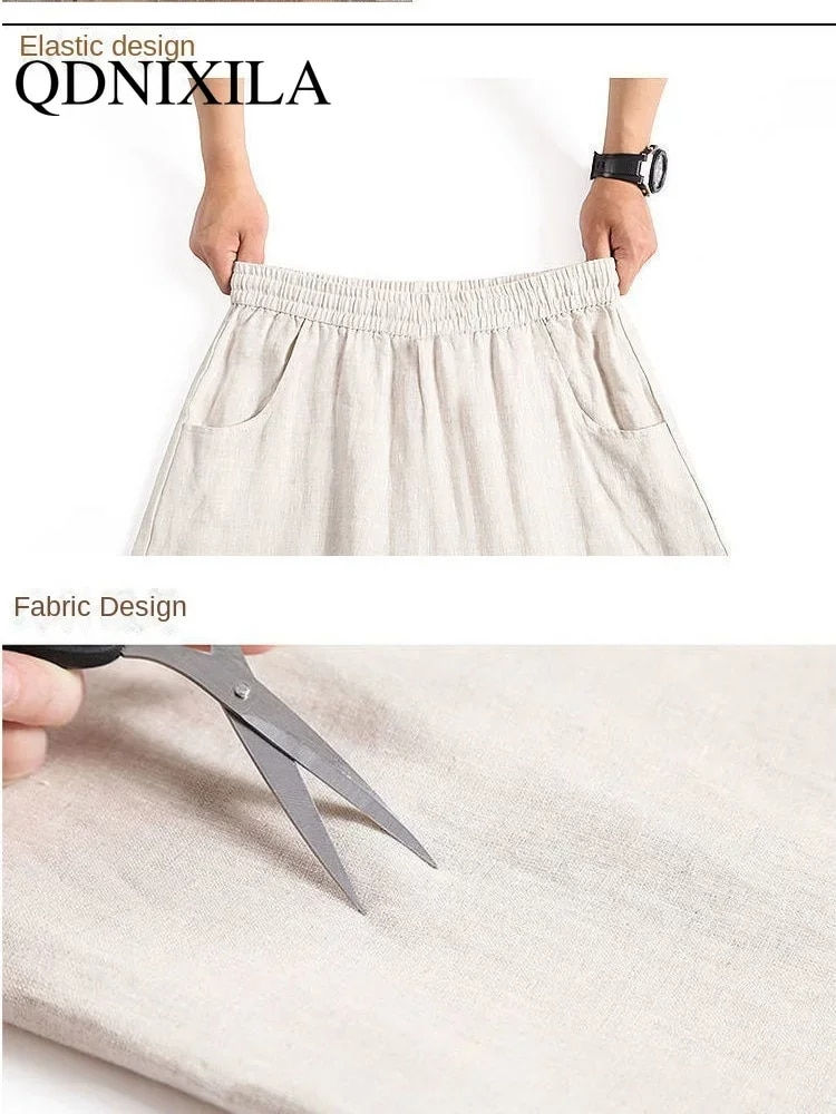 Thumbnail: New in Spring Summer Cotton Wide-leg Women's Pants Leisure Fashion Knitted Form