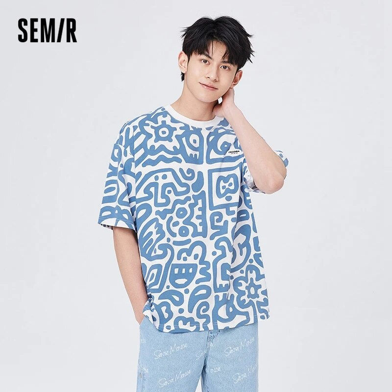 Miniatura: SEMIR Short Sleeve T-Shirt Men Irregular Full Printing 2022 Summer New Trendy C