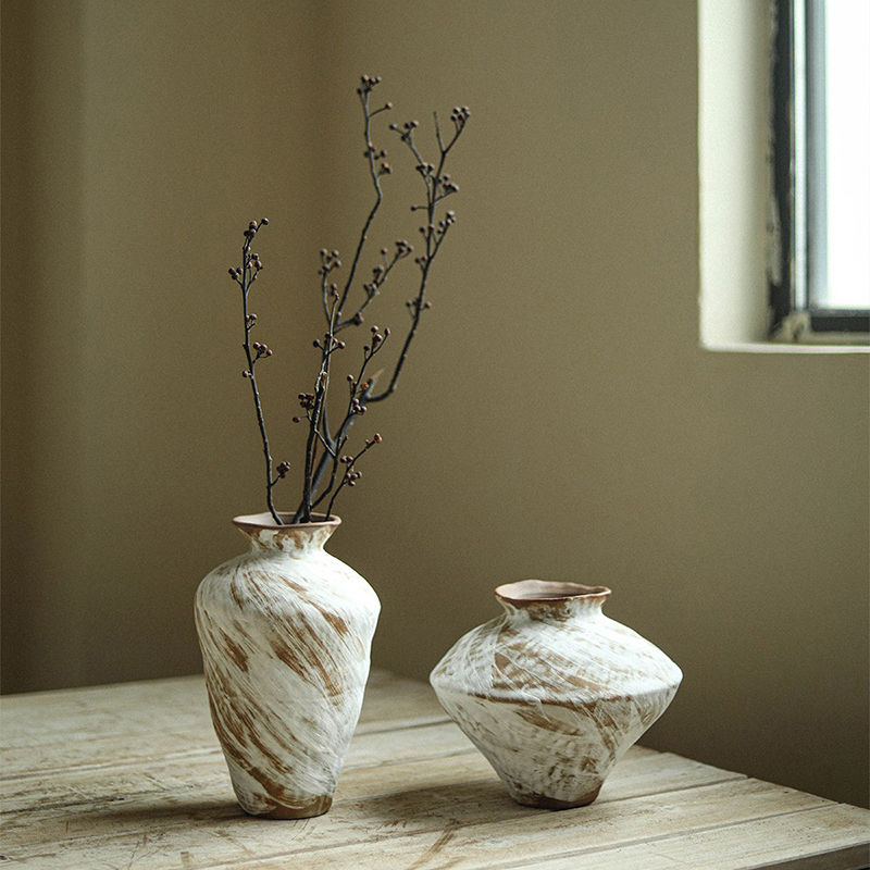 Μικρογραφία: Chinese Zen Ceramic Vase, Living Room, Tea Room, Study Flower Arrangement, Wabi
