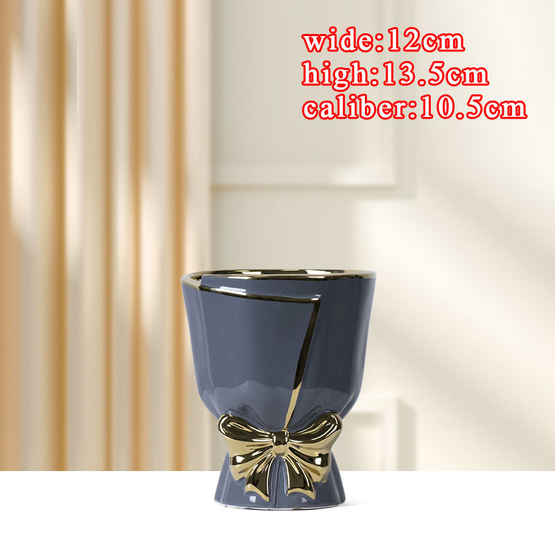 Thumbnail: Luxury Butterfly Orchid Flower Vase, Ceramic Light, Special Pot, Home Decor, Gr
