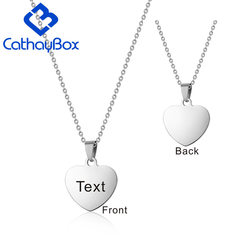 サムネイル： Personalized Stainless Steel Engraved Name Photo Cute Heart Dog Tag Charm Penda