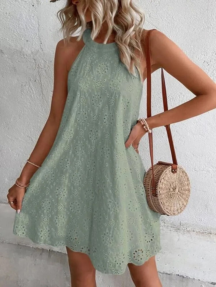 Thumbnail: Women's Elegant Mini Dress Summer White Sleeveless Short Dresses Femal Party Dr