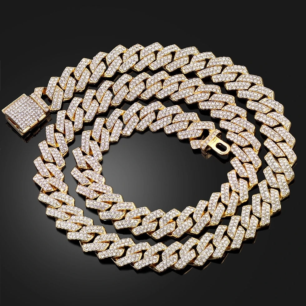 Thumbnail: Hip Hop Men Women Two Row Rhinestone Paved Cuban Link Chain Bracelet Silver Col