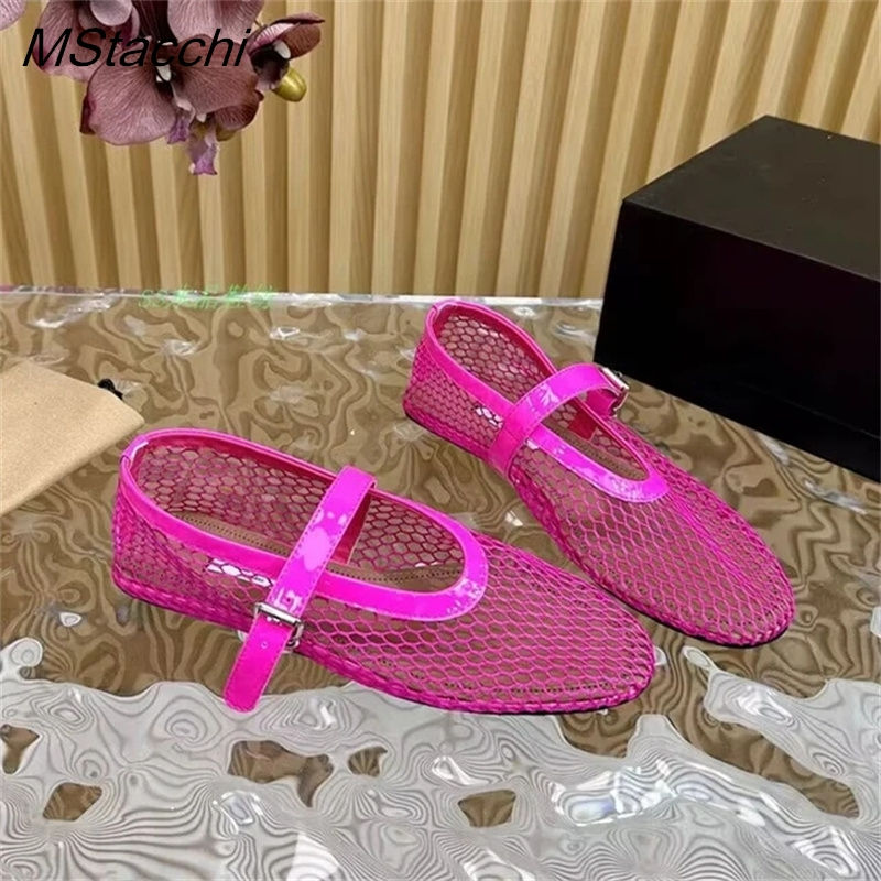 縮圖：Summer Mesh Falts Shoes Women Sandals Breathable Ballet Comfortable Mary Jane L