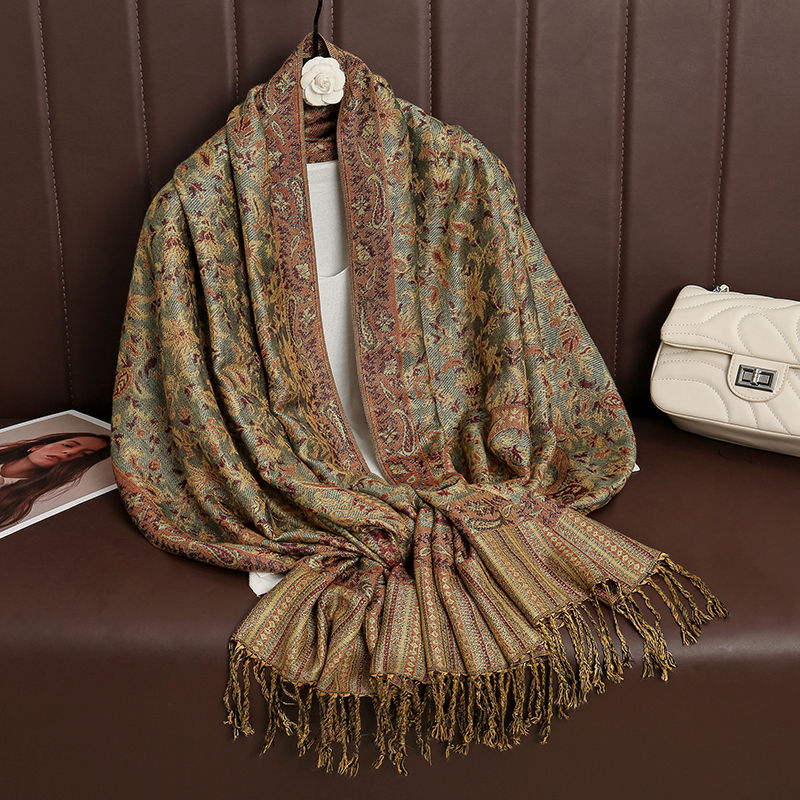Thumbnail: Luxury Brand Autumn Cashmere Pashmina Shawl Lady Wrap Warm Winter Scarves Desig