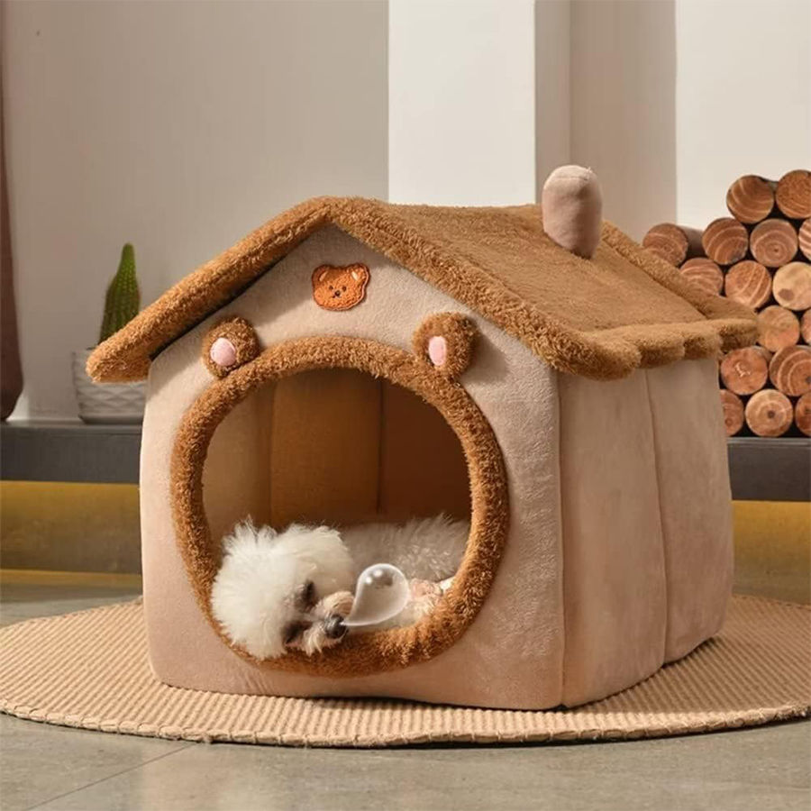 Thumbnail: Foldable Pet House Removable Washable Cat House Puppy Cave Sofa Pet Bed House f