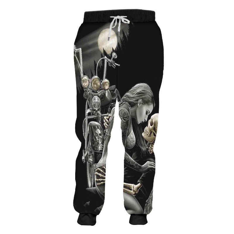 Miniatura: 3d Print Skull Smoking Casual Y2k Pants Man Sweatpants New Cool Sweat Joggers H