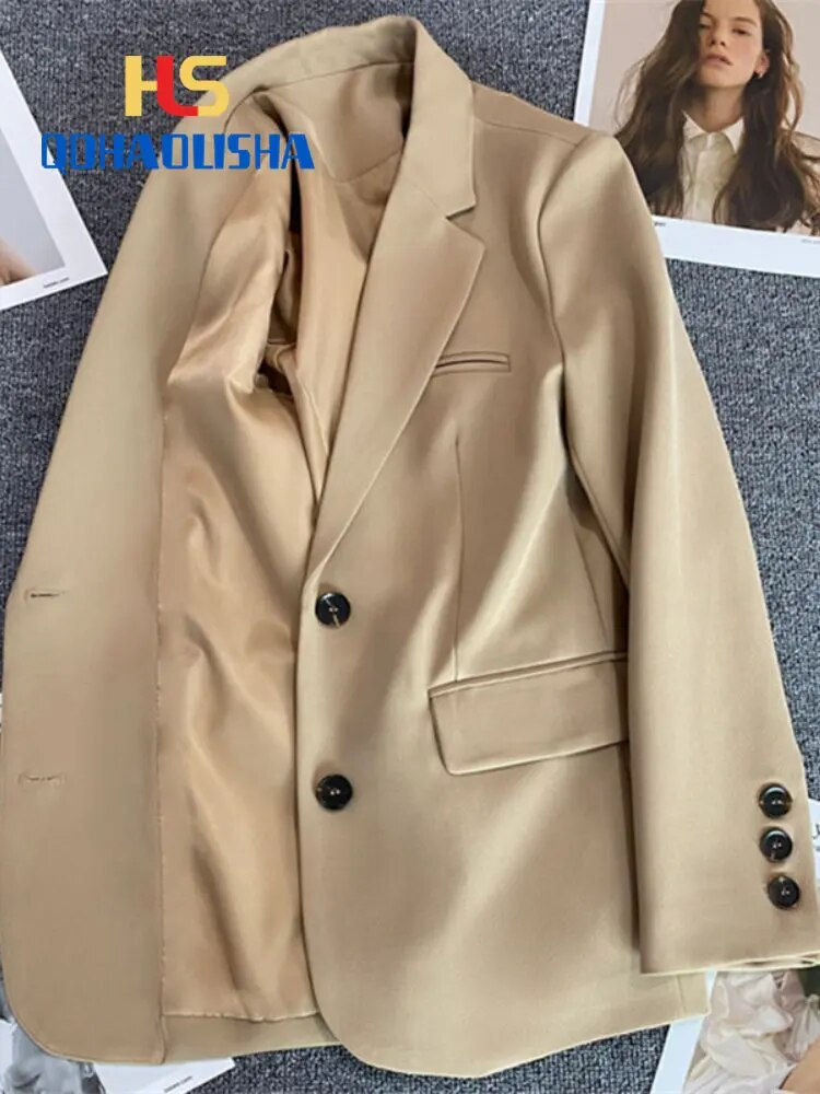 الصورة المصغرة: Women's Jacket New in Korean Fashion Small Suit Top Brown Suit Coat Clothes Loo