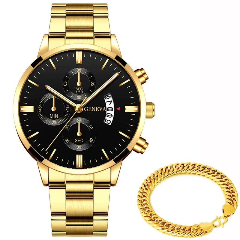 Thumbnail: reloj hombre Fashion Men Stainless Steel Watch Luxury Calendar Quartz Wrist Wat