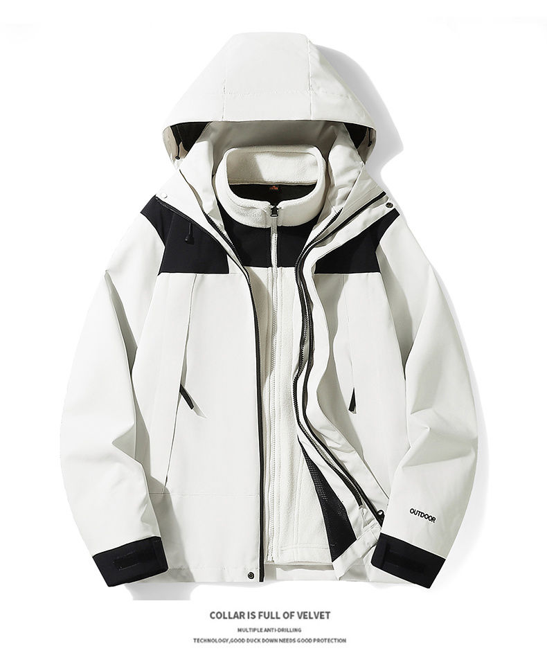 Thumbnail: Outdoor 3-in-1 Hardshell Jacket for Men and Women,Antifouling warm Jacket, Wate