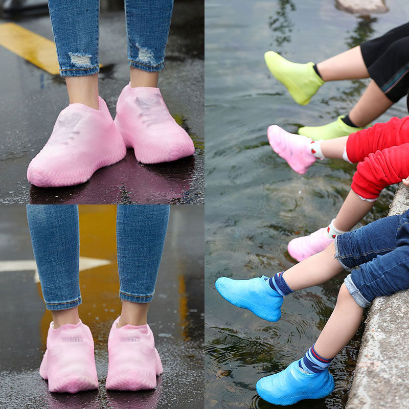 Thumbnail: Reusable Waterproof Rain Shoes Covers Silicone Outdoor Rain Boot Overshoes Walk