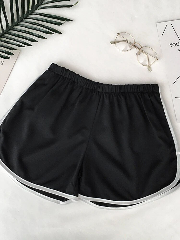 Miniatura: Striped Sports Shorts for Women, Simple Loose Shorts, Casual Slimming Short for