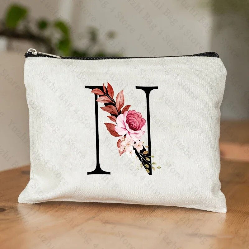 Thumbnail: A-Z Alphabet Cosmetic Storage Bag Initial Graduation Gifts for Teacher Flowers 