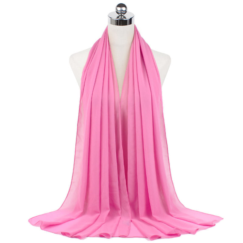 Thumbnail: 2024 Women's Elegant Modest Muslim Islamic Bubble Chiffon Scarf Ramadan Soft Li