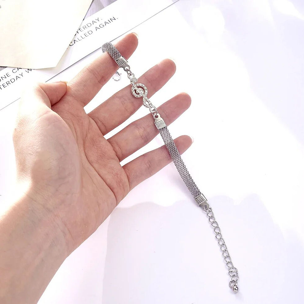 Thumbnail: Rhinestone Infinity Bracelet Men's Women's Jewelry 8 Number Pendant Charm Blang