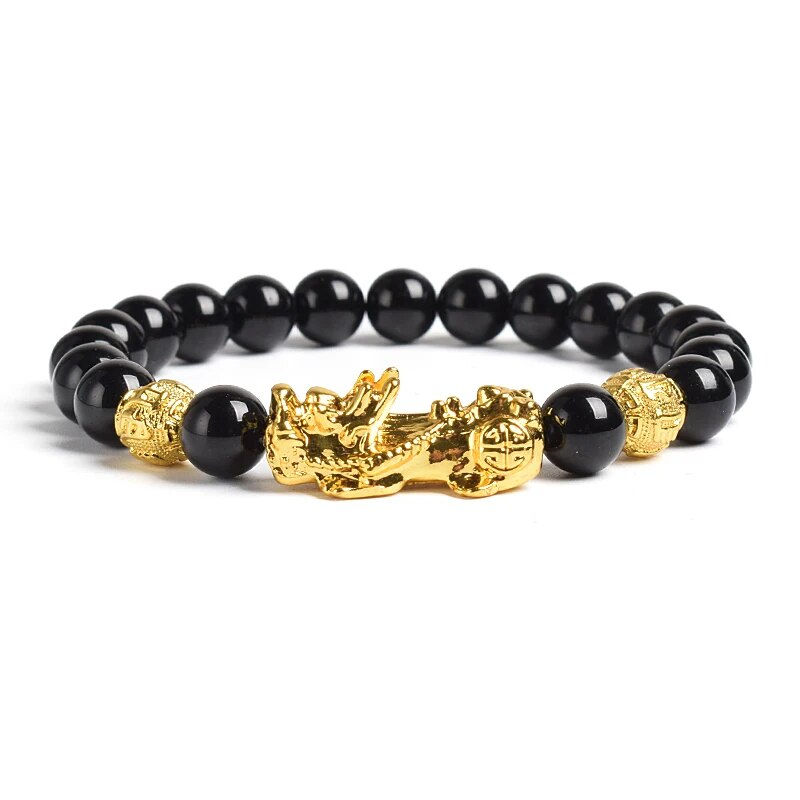 Thumbnail: Pi Xiu Tiger Eye Stone Beads Bracelet Feng Shui Yellow Power Stone Women Men El