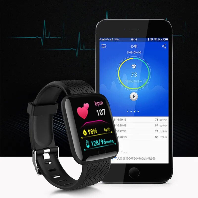 Thumbnail: 116plus Smart Watch Men Women Full Touch Screen Sport Fitness Watch Man IP67 Wa