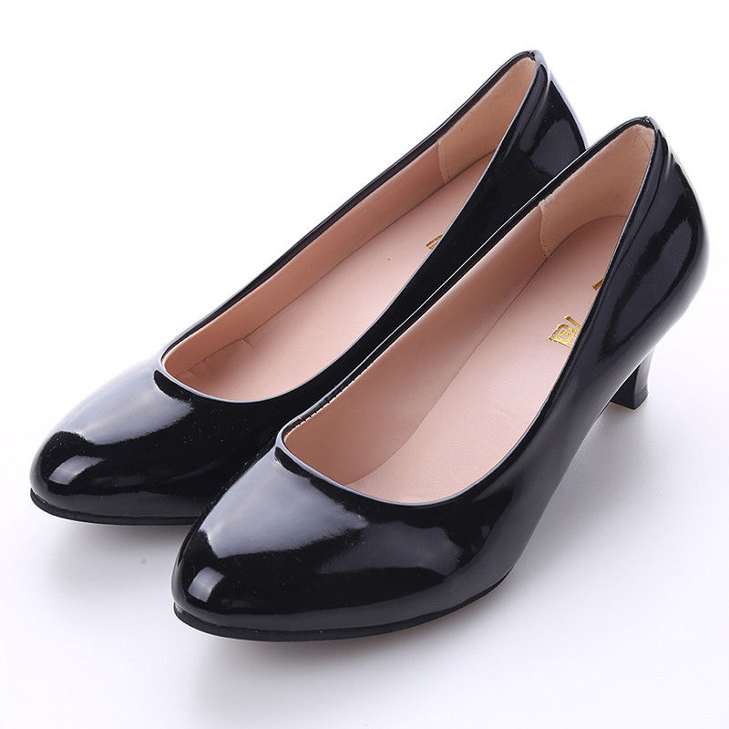 Thumbnail: Shoes Ladies Pumps Medium Heel Nude Sexy High Heels Weeding Shoes Women Office
