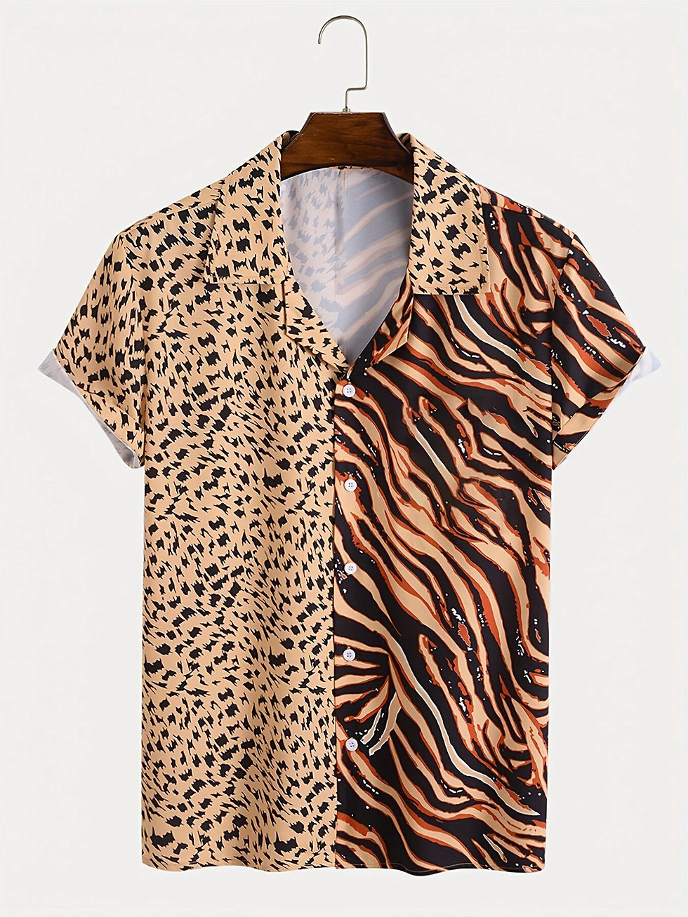 Miniatura: Men Summer Leopard Zebra Printing Shirt Hawaiian Vacation Clothing Male Fashion