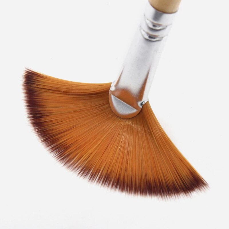 Miniatura: 5Pcs/Set Creative Fan Shap Gouache Painting Pen High Quality Nylon Hair Wooden